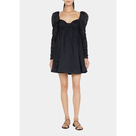 Zimmermann Women's Black Violet Twist-Front Empire Mini Dress Size 0